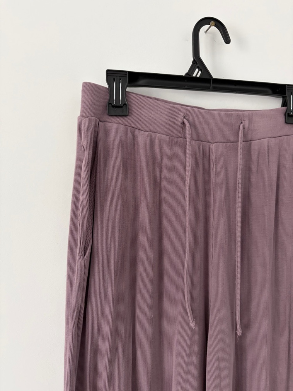 Cozy Earth Bamboo Rib Knit Wide Leg Classic Pajama Pant Loungewear Lavender M - Picture 2 of 10